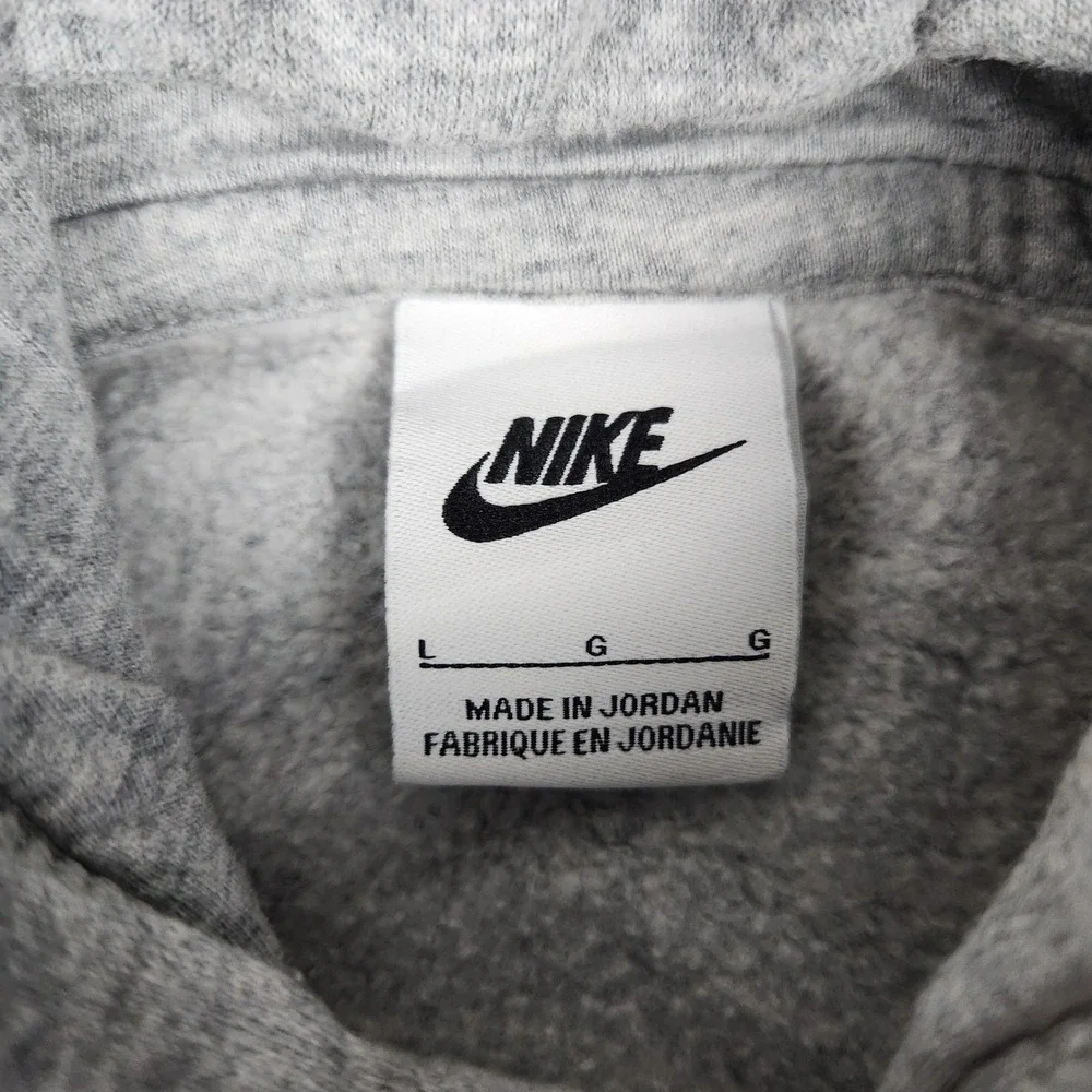 Nike Sportswear Club Hoodie Boys Large Gray Fleece Lined Stretch Pullover Logo